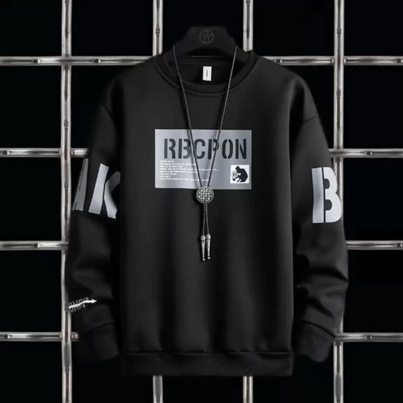 Mens Printed T-Shirts Neck Cotton Blend Light Green Round T-Shirt - Image 3