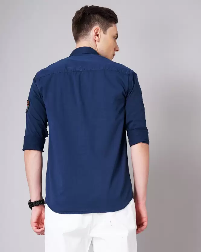 Over Size Shirt Men Light Blue Shirt - Image 4